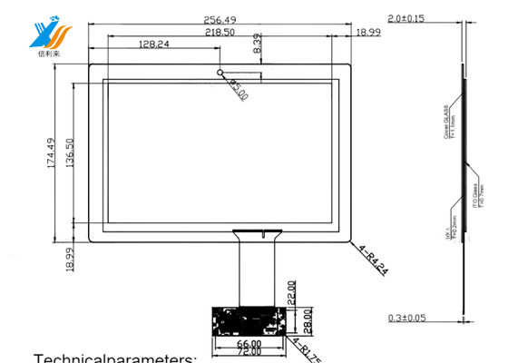 10.1 дюймовая проецированная емкостная сенсорная панель All In One ITO Glass